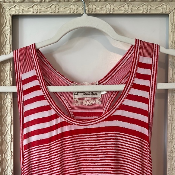 Zenobia-Bawas | Maxi Asymmetric Rouched White & Red Stripped Dress made in Italy - Picture 3 of 9